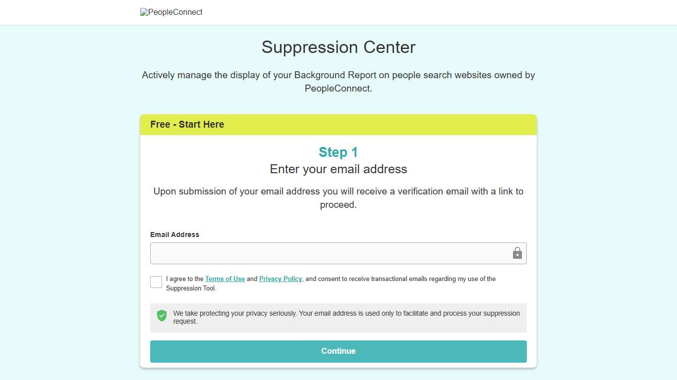 PeopleConnect - Suppression Center